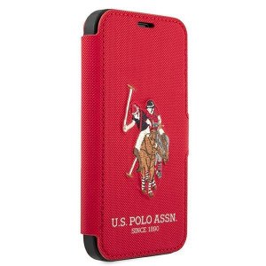 Оригинален калъф тип книга US POLO Polo Embroidery USFLBKP12LPUGFLRE - iPhone 12 Pro Max червен - Img 3
