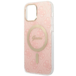 Оригинален комплект GUESS 4G Print (гръб + зарядно) MagSafe GUBPP12MH4EACSP - iPhone 12 / 12 Pro розов - Img 6