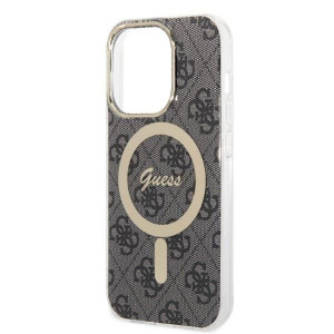 Оригинален комплект GUESS 4G Print (гръб + зарядно) MagSafe GUBPP14LH4EACSK - iPhone 14 Pro черен - Img 6