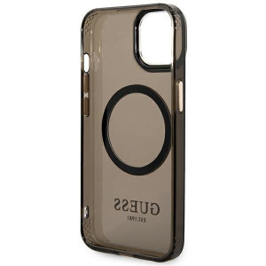 Оригинален полупрозрачен твърд гръб GUESS Gold Outline MagSafe GUHMP14SHTCMK - iPhone 14 черен - Img 7