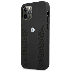Оригинален твърд гръб от еко кожа BMW Leather Curve Perforate BMHCP12LRSPPK - iPhone 12 Pro Max черен - Img 2