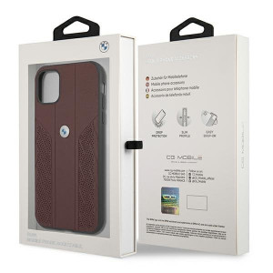 Оригинален твърд гръб от еко кожа BMW Leather Curve Perforate BMHCN61RSPPR - iPhone 11 червен - Img 8