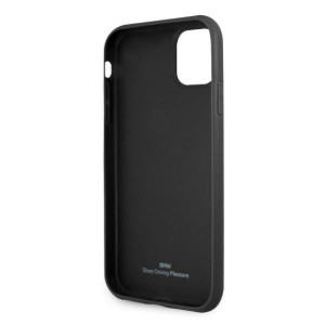 Оригинален твърд гръб от еко кожа BMW Leather Perforate BMHCN61RSWPK - iPhone 11 черен - Img 7