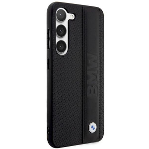 Оригинален твърд гръб от еко кожа BMW Leather Textured & Stripe BMHCS23S22RDPK - Samsung Galaxy S23 черен - Img 4