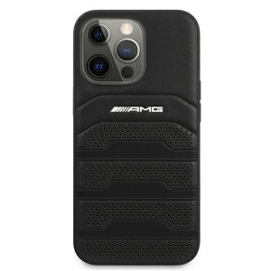 Оригинален твърд гръб AMG Leather Debossed Lines AMHCP13LGSEBK - iPhone 13 Pro черен - Img 3