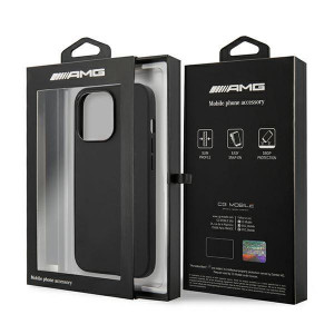 Оригинален твърд гръб AMG Leather Hot Stamped AMHCP14LDOLBK - iPhone 14 Pro черен - Img 8