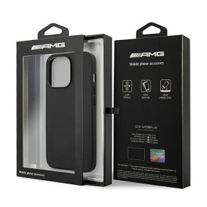 Оригинален твърд гръб AMG Leather Hot Stamped AMHCP14XDOLBK - iPhone 14 Pro Max черен - Img 8