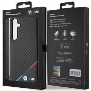 Оригинален твърд гръб BMW Carbon Tricolor MagSafe BMHMS24S23PUDTK - Samsung Galaxy S24 черен - Img 8