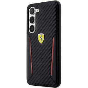 Оригинален твърд гръб FERRARI Carbon Contrast Edges FEHCS23MNPYK - Samsung Galaxy S23+ черен - Img 2