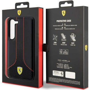 Оригинален твърд гръб FERRARI Perforated 296 P FEHCS23MPCSK - Samsung Galaxy S23+ черен - Img 8