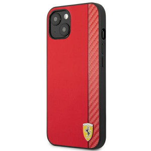Оригинален твърд гръб FERRARI Track Carbon Stripe FESAXHCP13SRE - iPhone 13 mini червен - Img 2