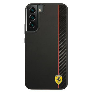 Оригинален твърд гръб FERRARI Track Carbon Stripe FESAXHCS22MBK - Samsung Galaxy S22+ черен - Img 3