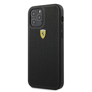 Оригинален твърд гръб FERRARI Track Perforated FESPEHCP12MBK - iPhone 12 / 12 Pro черен - Img 2