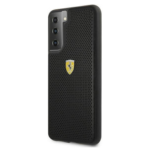 Оригинален твърд гръб FERRARI Track Perforated FESPEHCS21MBK - Samsung Galaxy S21+ 5G черен - Img 2