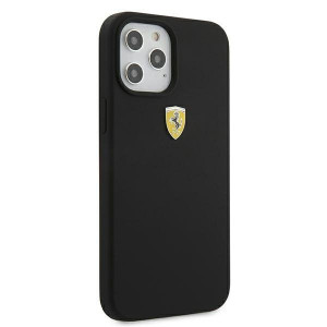 Оригинален твърд гръб FERRARI Track Silicone FESSIHCP12LBK - iPhone 12 Pro Max черен - Img 4