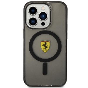 Оригинален твърд гръб FERRARI Translucent MagSafe FEHMP14LUKK - iPhone 14 Pro черен полупрозрачен - Img 3