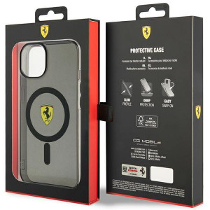 Оригинален твърд гръб FERRARI Translucent MagSafe FEHMP14SURKK - iPhone 14 черен полупрозрачен - Img 8