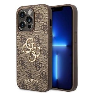 Оригинален твърд гръб GUESS 4G Big Metal Logo GUHCP15L4GMGBR - iPhone 15 Pro кафяв - Img 1