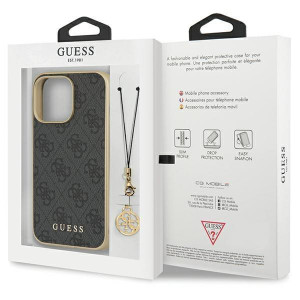 Оригинален твърд гръб GUESS 4G Charms GUHCP14XGF4GGR - iPhone 14 Pro Max сив - Img 8