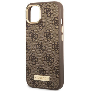 Оригинален твърд гръб GUESS 4G Logo Plate MagSafe GUHMP14MU4GPRW - iPhone 14 Plus кафяв - Img 6