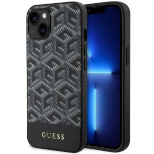 Оригинален твърд гръб GUESS GCube Stripes MagSafe GUHMP14SHGCFSEK - iPhone 14 черен - Img 1