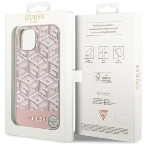 Оригинален твърд гръб GUESS GCube Stripes MagSafe GUHMP14SHGCFSEP - iPhone 14 розов - Img 8