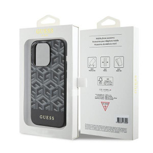 Оригинален твърд гръб GUESS GCube Stripes MagSafe - iPhone 15 Pro черен - Img 8