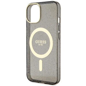 Оригинален твърд гръб GUESS Glitter Gold MagSafe GUHMP14MHCMCGK - iPhone 14 Plus черен - Img 6