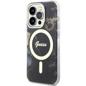 Оригинален твърд гръб GUESS Golden Marble MagSafe GUHMP14LHTMRSK - iPhone 14 Pro черен - Img 2
