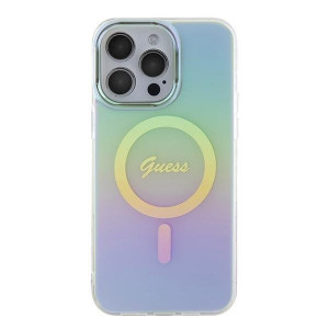 Оригинален твърд гръб GUESS IML Iridescent MagSafe GUHMP15XHITSQ - iPhone 15 Pro Max тюркоаз - Img 3