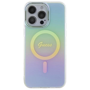 Оригинален твърд гръб GUESS IML Iridescent MagSafe - iPhone 15 Pro тюркоаз - Img 3