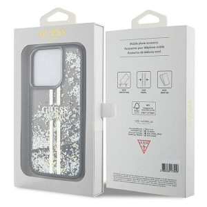 Оригинален твърд гръб GUESS Liquid Glitter Gold Stripes - iPhone 15 Pro черен - Img 8