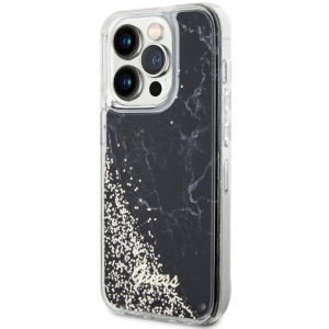 Оригинален твърд гръб GUESS Liquid Glitter Marble GUHCP14LLCSGSGK - iPhone 14 Pro черен - Img 2