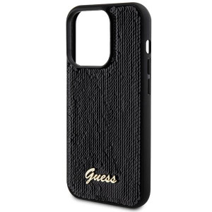Оригинален твърд гръб GUESS Sequin Script Metal - iPhone 13 Pro черен - Img 6