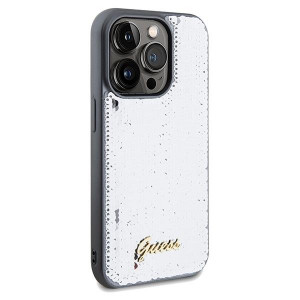 Оригинален твърд гръб GUESS Sequin Script Metal - iPhone 14 Pro сребрист - Img 4