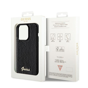 Оригинален твърд гръб GUESS Sequin Script Metal - iPhone 14 Pro Max черен - Img 8