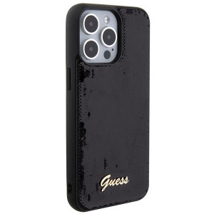 Оригинален твърд гръб GUESS Sequin Script Metal - iPhone 15 Pro черен - Img 4
