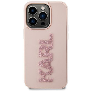 Оригинален твърд гръб KARL LAGERFELD 3D Rubber Glitter Logo - iPhone 15 Pro Max розов - Img 3
