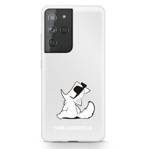 Оригинален твърд гръб KARL LAGERFELD Choupette Fun KLHCS21LCFNRC - Samsung Galaxy S21 Ultra 5G прозрачен
