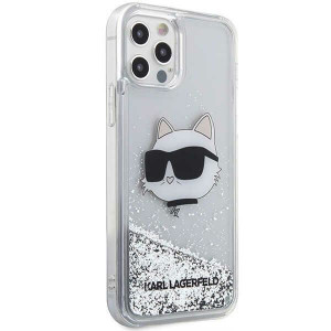 Оригинален твърд гръб KARL LAGERFELD Glitter Choupette Head KLHCP12MLNHCCS - iPhone 12 / 12 Pro сребрист - Img 4