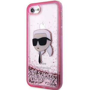 Оригинален твърд гръб KARL LAGERFELD Glitter Karl Head KLHCI8LNKHCP - iPhone 7 / 8 / SE (2nd gen) / SE (3rd gen) розов - Img 2