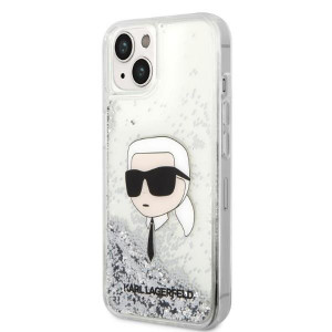 Оригинален твърд гръб KARL LAGERFELD Glitter Karl Head KLHCP14MLNKHCH - iPhone 14 Plus сребрист - Img 2