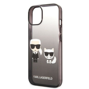Оригинален твърд гръб KARL LAGERFELD Gradient Ikonik Karl & Choupette KLHCP14MTGKCK - iPhone 14 Plus черен - Img 6