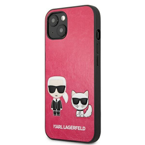 Оригинален твърд гръб KARL LAGERFELD Ikonik Karl & Choupette KLHCP13SPCUSKCP - iPhone 13 mini циклама - Img 2