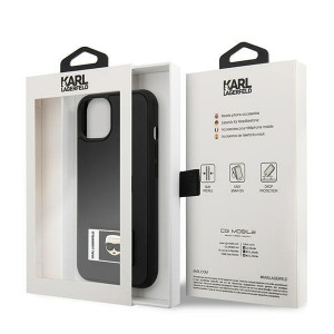 Оригинален твърд гръб KARL LAGERFELD Ikonik Patch KLHCP13S3DKPK - iPhone 13 mini черен - Img 8