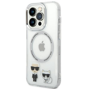Оригинален твърд гръб KARL LAGERFELD Karl & Choupette Aluminum KLHMP14LHKCT MagSafe - iPhone 14 Pro прозрачен - Img 2