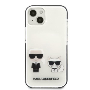 Оригинален твърд гръб KARL LAGERFELD Karl & Choupette KLHCP13STPEKCW - iPhone 13 mini бял - Img 3