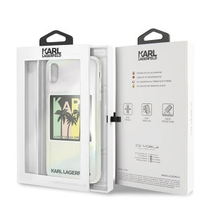Оригинален твърд гръб KARL LAGERFELD Karlifornia Dreams KLHCI65IRKD - iPhone XS Max прозрачен - Img 13