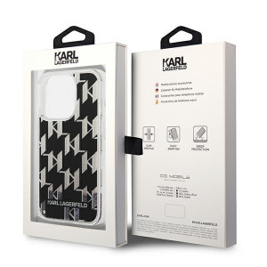Оригинален твърд гръб KARL LAGERFELD Liquid Glitter Monogram KLHCP14LLMNMK - iPhone 14 Pro черен - Img 8