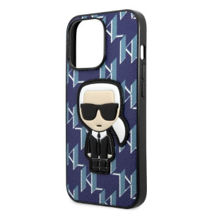 Оригинален твърд гръб KARL LAGERFELD Monogram Ikonik Patch KLHCP13LPMNIKBL - iPhone 13 Pro син - Img 6